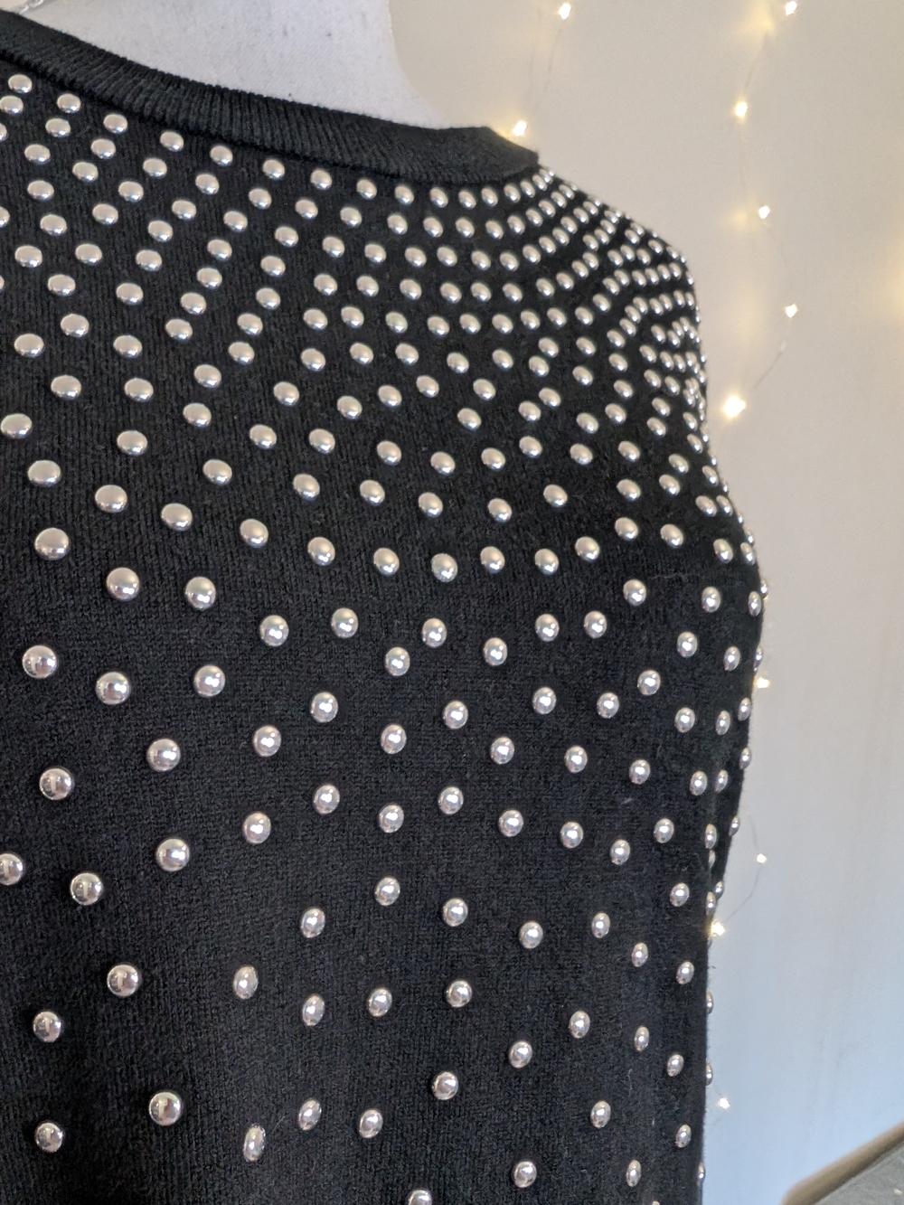 Michael Kors Black Long-Sleeve Studded Dress - Picture 7 of 9